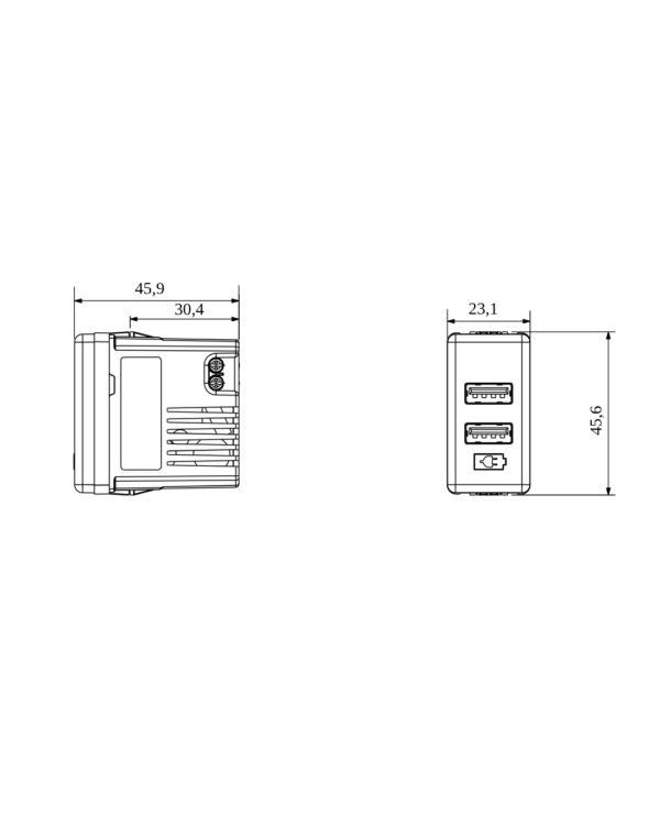 PRIZË USB E BARDHË 5V 3A 1 MODUL - Image 2