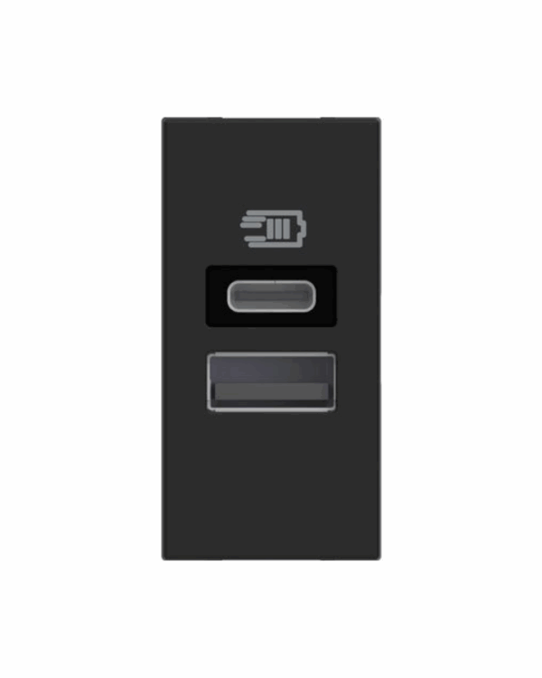 PRIZË KARIKUESE 1M USB 3A TIPI A/C E ZEZË
