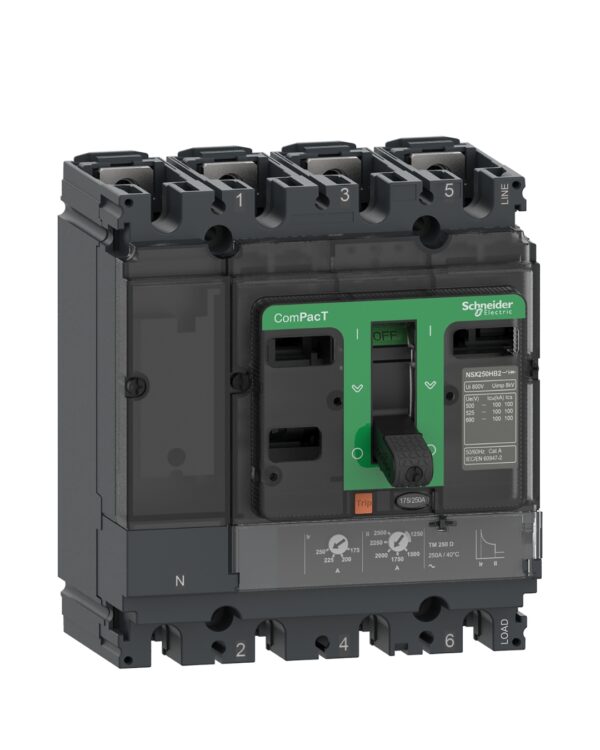 CIRCUIT BREAKER COMPACT NSX250B 25kA/415VAC 4 POLES 4D (NEUTRAL FULLZ PROTECTED) TMD TRIP UNIT 250A