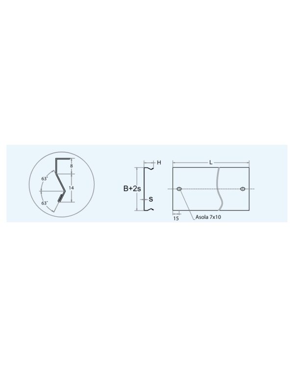 KAPAK KANALINE METAL B 75 (2.5M) - Image 3