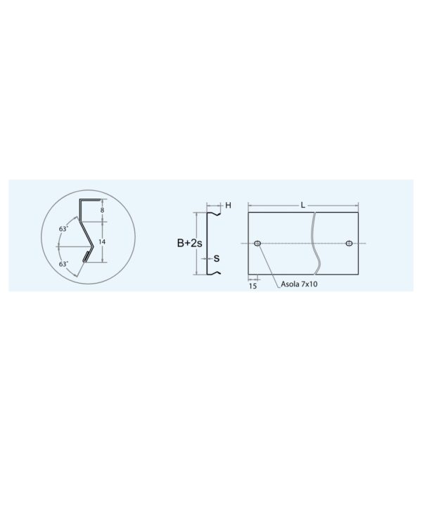 KAPAK KANALINE METAL B 500 (2.5M) - Image 3