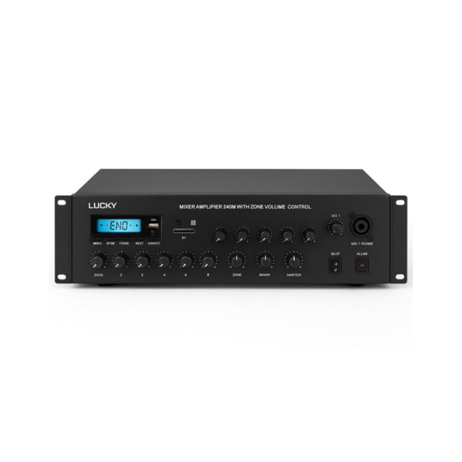 BOKS AMPLIFIKATOR 6 ZONA+ Mixer Amplifier 240W with Zone volume control  Add Mplayer